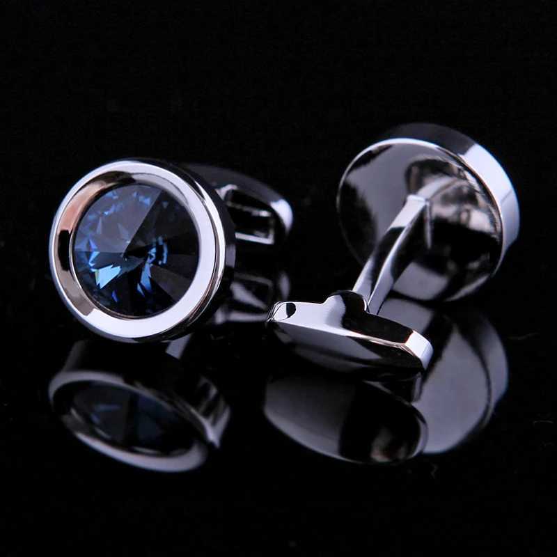 KFLK Jewelry Shirt Cufflinks Mens Brand Crystal Cufflinks Wholesale Designer Button France High Quality Round CustomerT250412