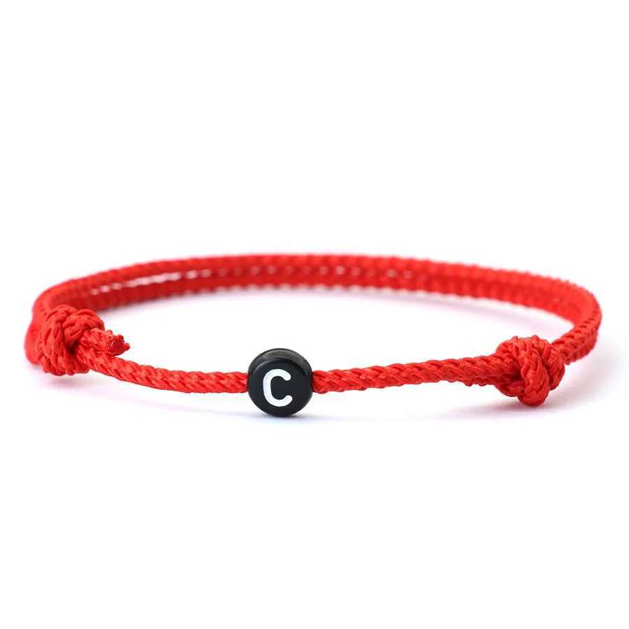 New 26 Letters First Name Bracelet Unisex Handmade Sliding Adjustable Lucky Red String Braslet Couple Gifts Friendship JewelryC250411