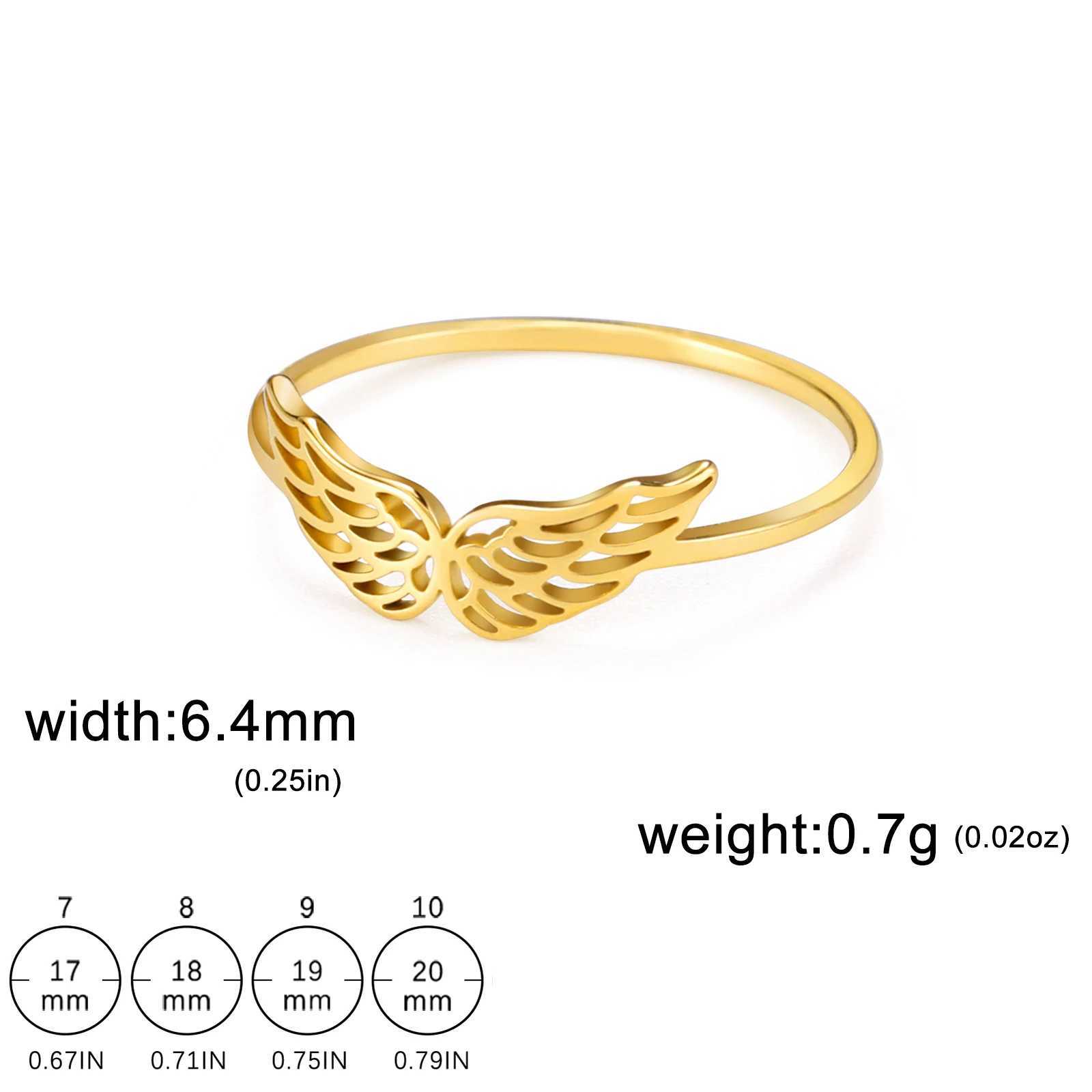 Skyrim Flying Angel Wings Womens Ring Stainless Steel Finger Ring Kpop Fashion Wedding Band Jewelry Birtay Gift WholesaleXJ250412