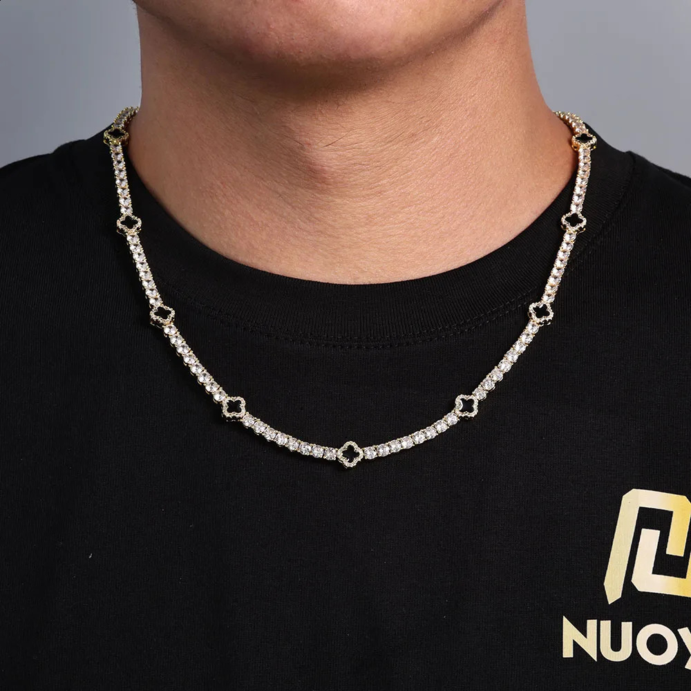 NY Fashion Dainty Tennis Chain Gold/Silver Galvanized Zircon Necklace Hip Hop Jewelry Mens Party Gift 250409