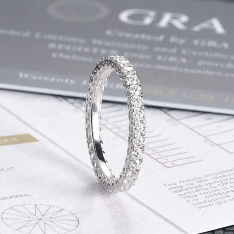 2025 Newest Womens Classic Eternity Moissanite Ring 18K Sterling Silver 925 for Wedding or Every Day Wear