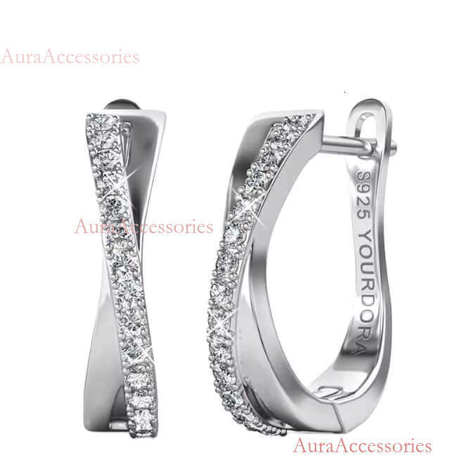 Hot Sale Classic Round Zircon Earring S Sterg Sier Delicate Personalized U-shaped Earrings