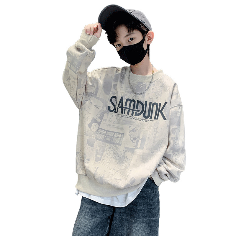 Ddmyshoesvip Boys New Style Spring And Hoodie Base Handsome Boys Autumn Outfit Mid Size Children S Fashionable Top