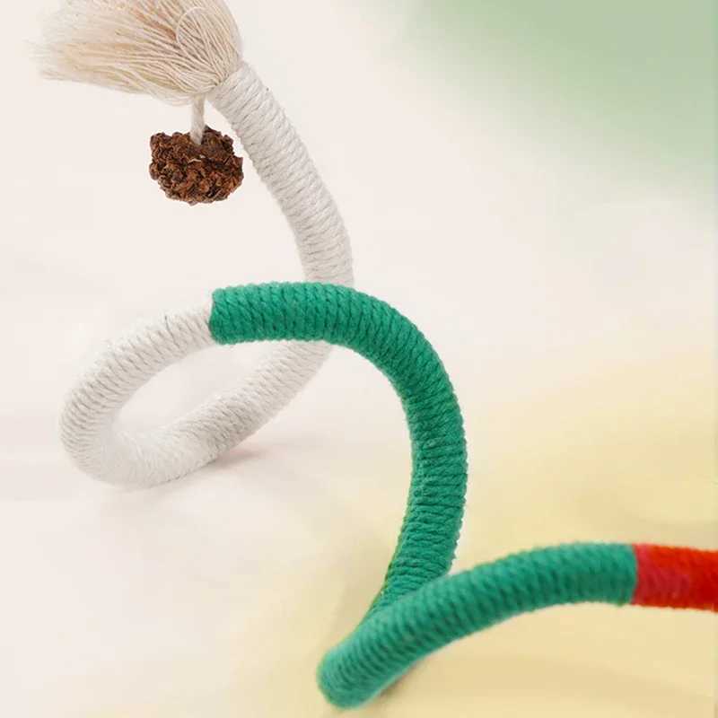 Cat Chewing Toy Interactive Plush Cotton Rope Toy Silver Vine Cat Teasing Toy Cleaning Mouth Cat Playing Toy Pet Supplies Accessories Y250412
