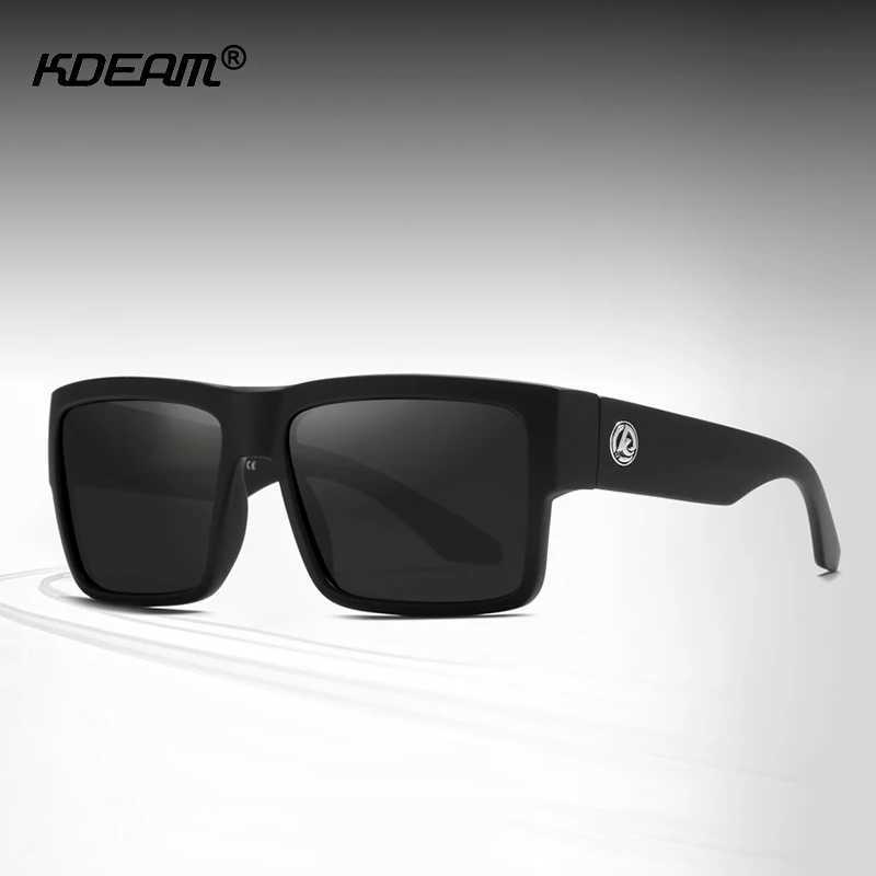 KDEAM Recommend Square Polarized Sunglasses For Men Women Outdoor Shades Ultra-thick Elastic Paint Frame 5-Barrel Hinges Z250411