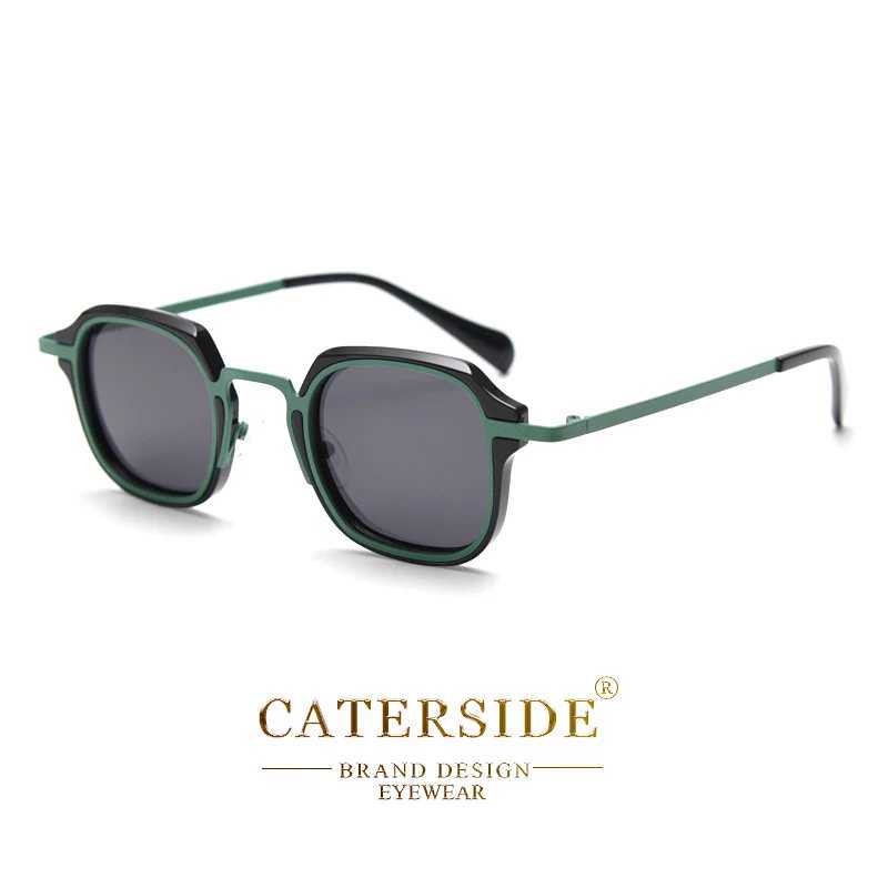 Caterside Punk Retro Polarized Sunglasses Men Mental Fashion Square Sun Glasses Women Outdoor Travel Driving Eyewear UV400 Z250411