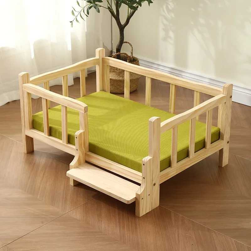 Four Seasons Solid Wood Cat House Elevator Safety Track Pet Bed Durable Carrying Shelter Comfortable Cat Nest X250412