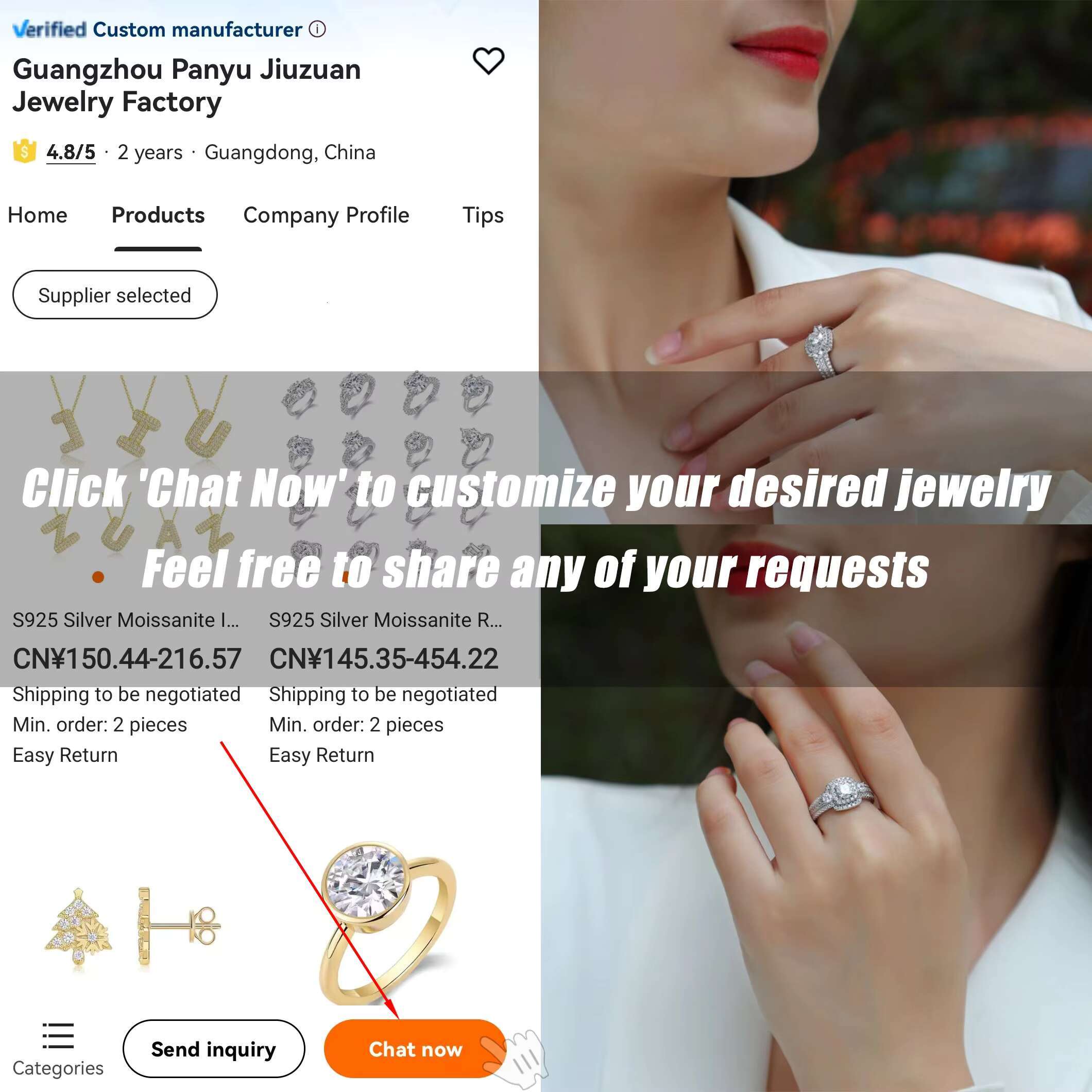 Luxury Moissanite Ring for Women GRA Certified S925 Sterling Silver Lab Created Diamond
