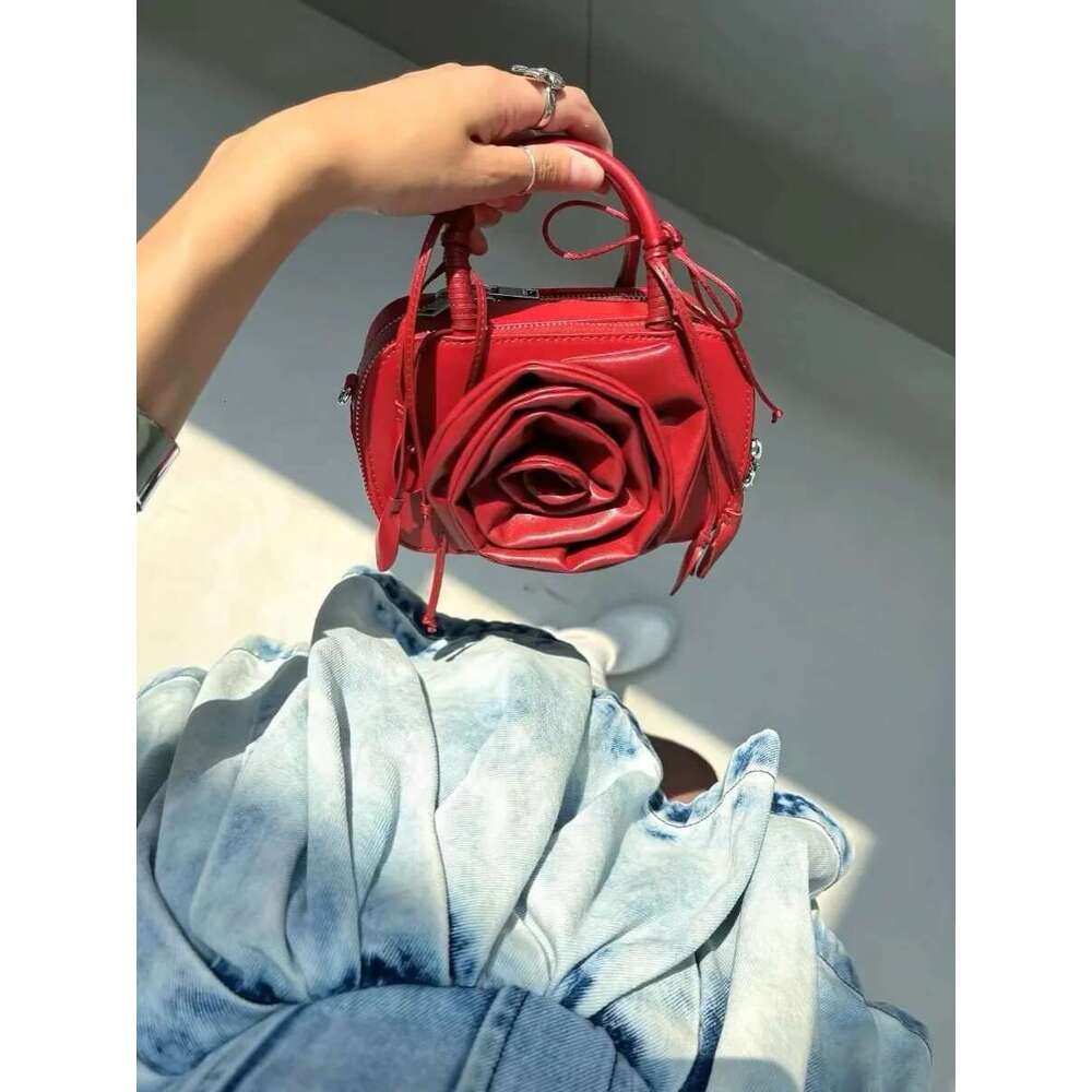 Miyagawa Niche Design Rose Wer Handbag 2024 New Korean Style Single Shoulder Crossbody Small Square Bag