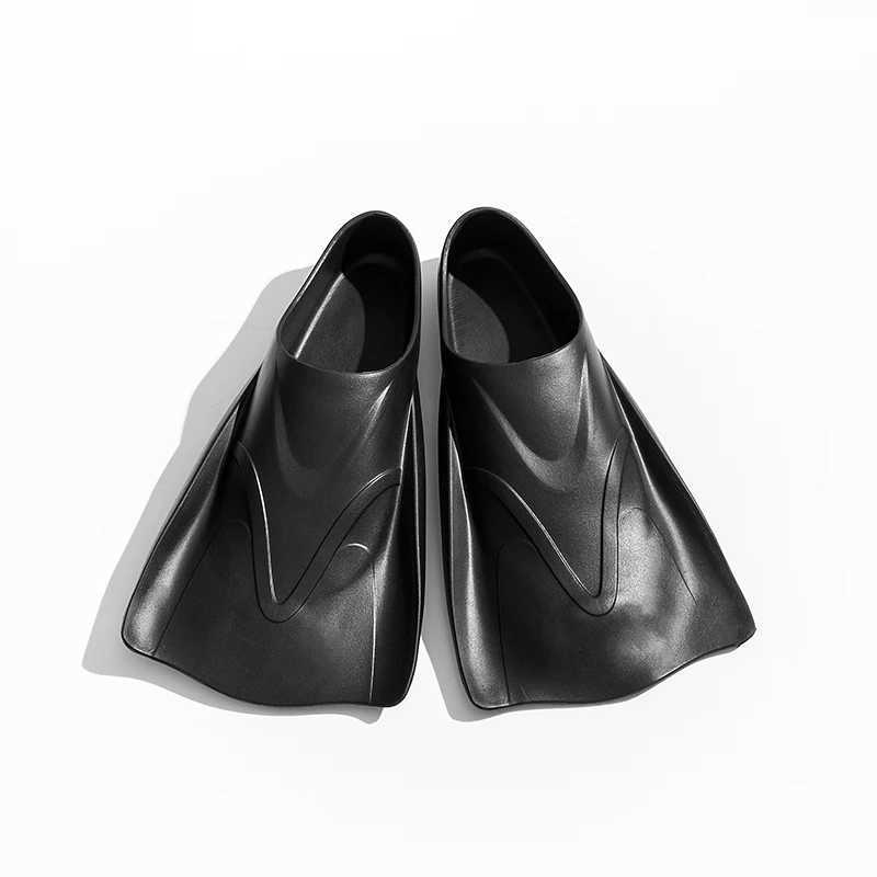 Inflatable Fin Swimming Flip Short Diving Frog Shoes Duck Net Adjustable Silicone Travel Size Open High Heels Adult Female ChildrenY250412H