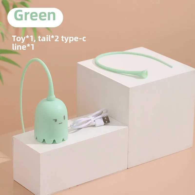 High Quality Interactive Cat Toys USB Electric Intelligent Rolling Ball Toy Cats Pet Silicone Automatic Rotate Mouse Tail Kitten Teaser Stick T2504012