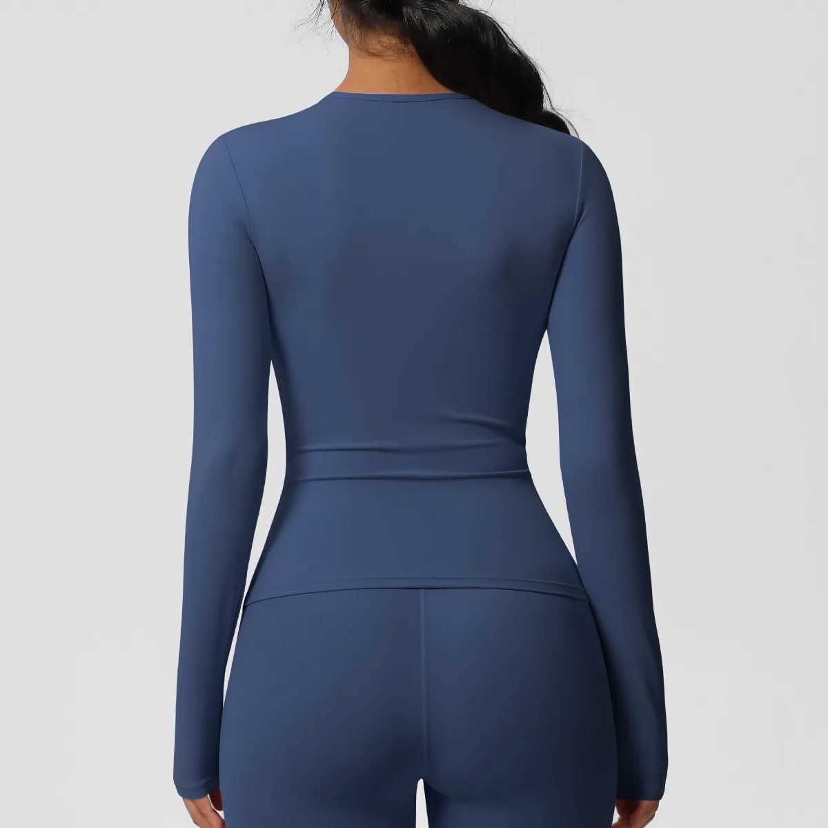 Women Yoga Shirts Long Sleeve Gym Sports Top Workout Running T-Shirts Exposed Navel Quick Dry Slim Fit Crop Top Women Tracksuits J251112