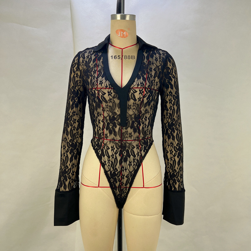 BOOFEENAA See Through Lace Red 2 Piece Set Tube Top and Flare Pants Sexy Nightclub Summer Outfits for Women C85-EE20 250408