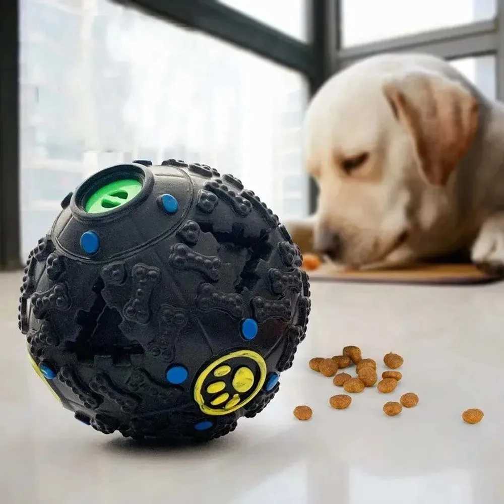 High Quality Pet dog plush bite sound toy leakage food ball dog sound squeaking ball for large medium and small dog education toys T2504012