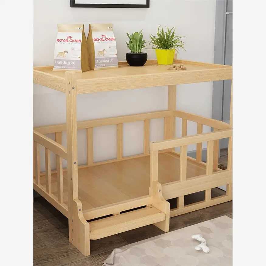 Dog bed Kennel Solid wood teddy Golden Retrievable wooden pet bed Cat bed All seasons Cat nest Bedside table X250412