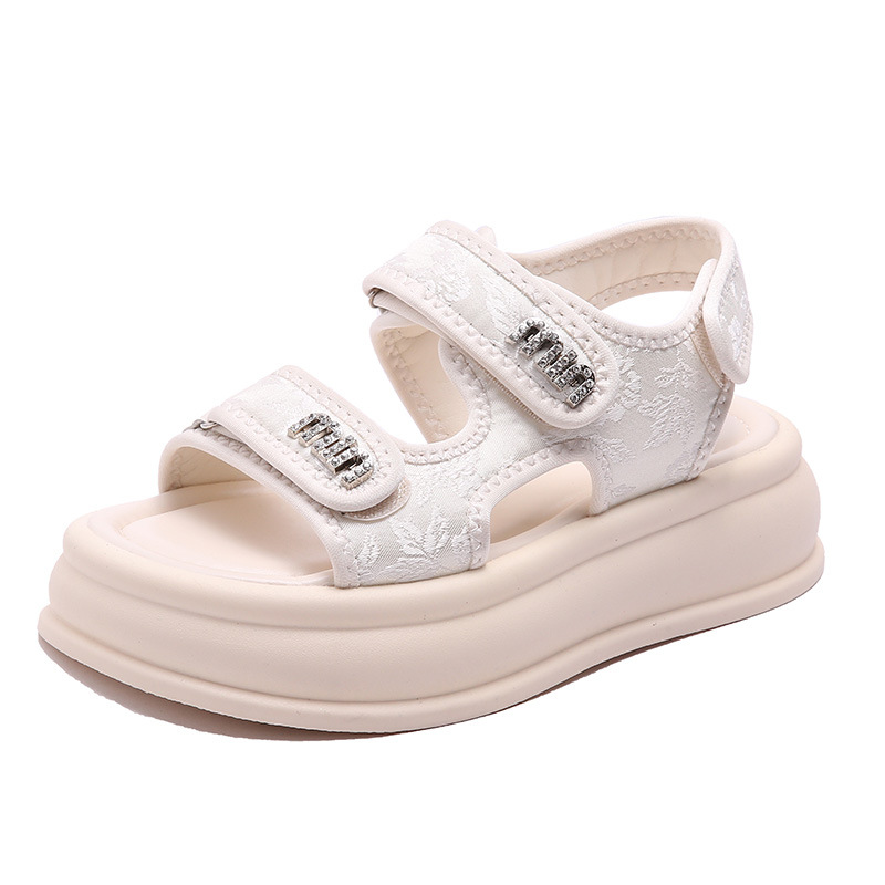 designer shoes 2025 new Women's thick-soled sandals Velcro beach sandals platform soles leisure and sporty sandals