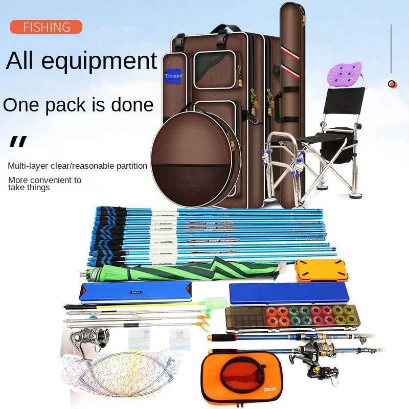 Multifunctional Fishing Backpack Double-layer Fish Protection Bag Hard-shell Chair Bag Fishing Gear Fishing Rod Case Z250411