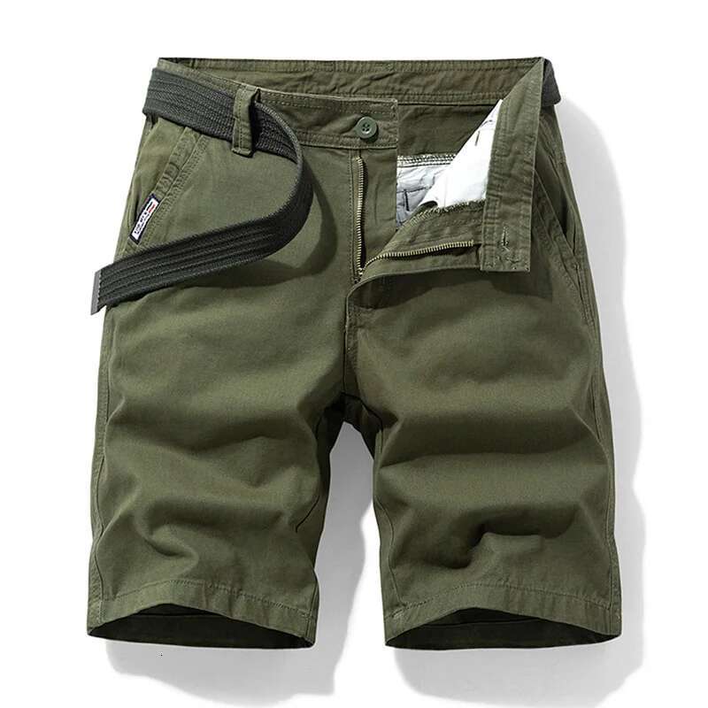 Summer Solid Casual Cargo Fashion Cotton Tactical Pants Men Outdoor Breathable Joggers Shorts Male