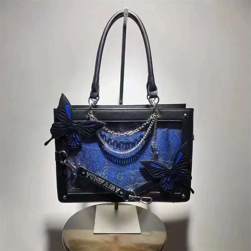 New Original Niche Design Ulzzang Ita JK Uniform Handheld Tote Girl Lolita Gothic Spider Web Dark Series Bag
