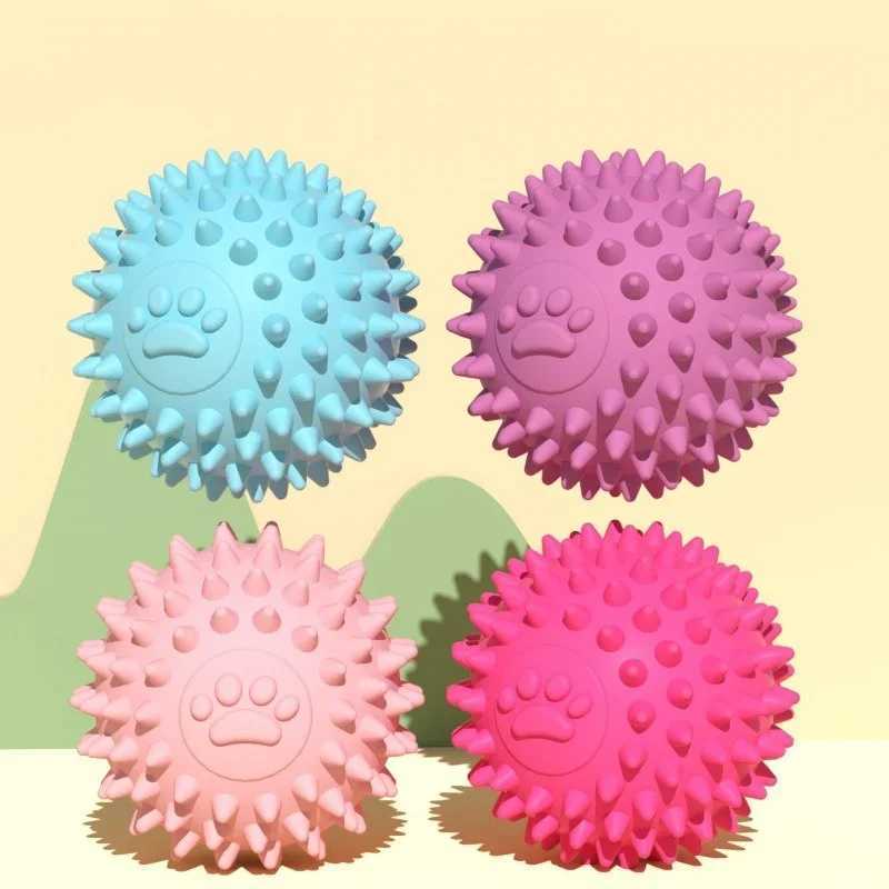 Pet dog toy ball solid bite resistant chew resistant indestructible bouncing ball dog rubber training interactive game dental ball Z250412