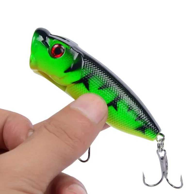 1pcs Fishing Lures Topwater Popper Bait 6.5cm 12g Hard Bait Artificial Wobblers Plastic Fishing Tackle with 6# Hooks Z250411