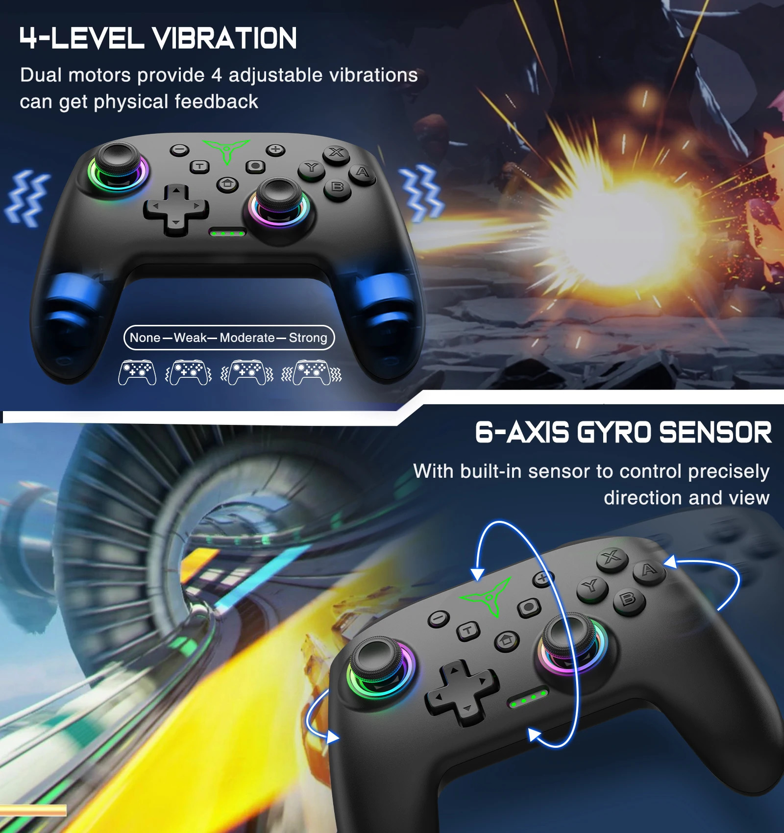 Wireless Controller For Nintendo Switch OLED Console Pro Gamepad with 600Mah Rechargeable Battery Programmable Turbo Function 251104