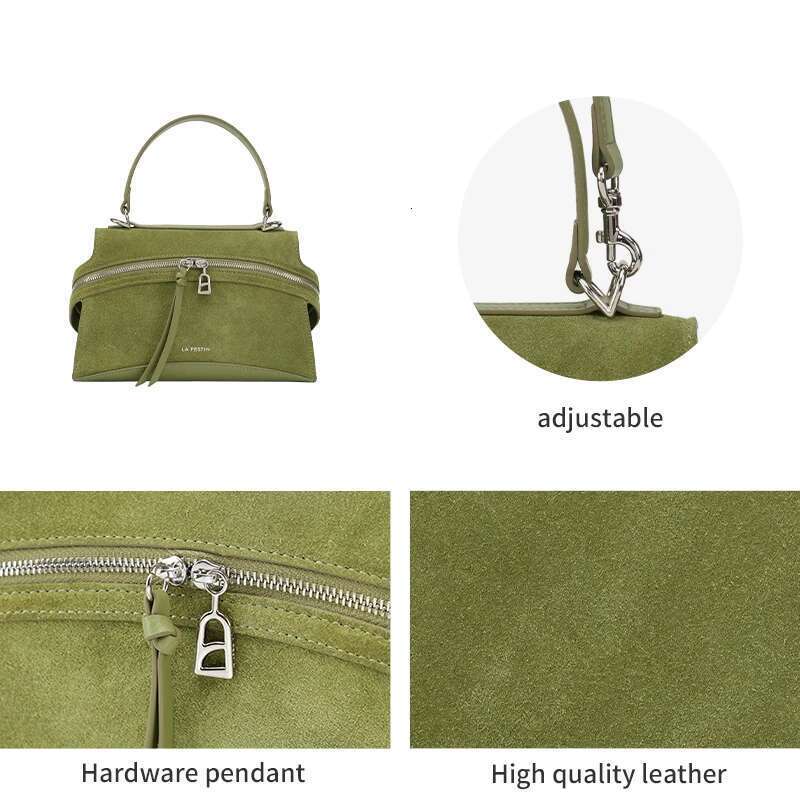 LA FESTIN Original Brand Women's Bag 2025 New Green Shoulder Crossbody Suede Handbag Designer Leather Bag