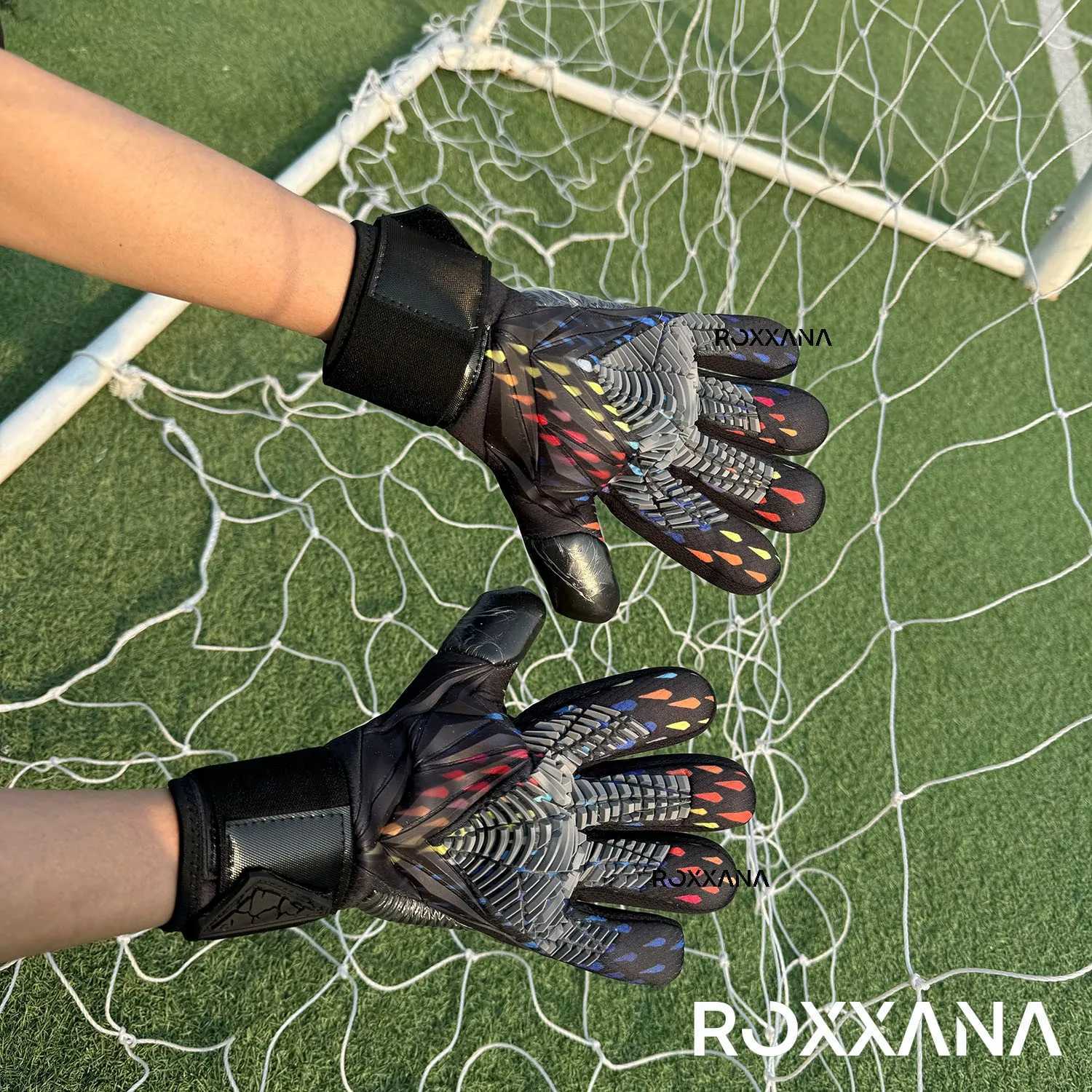 ROXXANA Adult Professional Anti slip Latex Gloves Game Training Football Goalkeeper Gloves Adjustable WristbandXJ250412