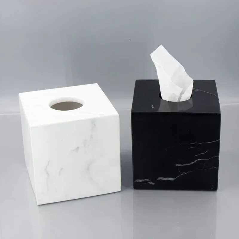 Nordic Modern Natural Marble Tissue Box Black Rectangar Light Luxury Paper Box He Hotel Model Ro Creativity Crafts Y251112
