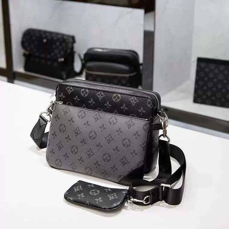 10A Quality Genuine Leather designer bags 3pcs Detachable Trio black Messenger Bags Men Crossbody 3 in 1 Set women Shoulder Bag Handbags Purse Wallet