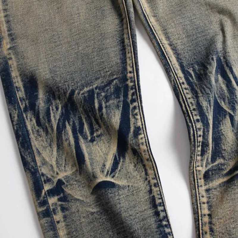 2021 popular fashion mens brand bicycle jeans original retro elastic straight denim Trouser Plus size 29-42 W250412