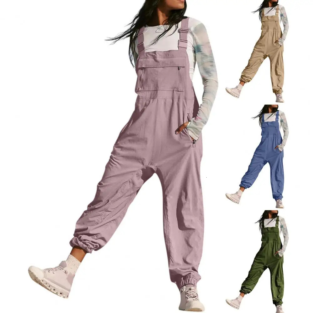 Women Dungarees Stylish Cargo Jumpsuit with Zipper Pockets for Women Workwear Outfit for Travel Wear Women Square Collar251112