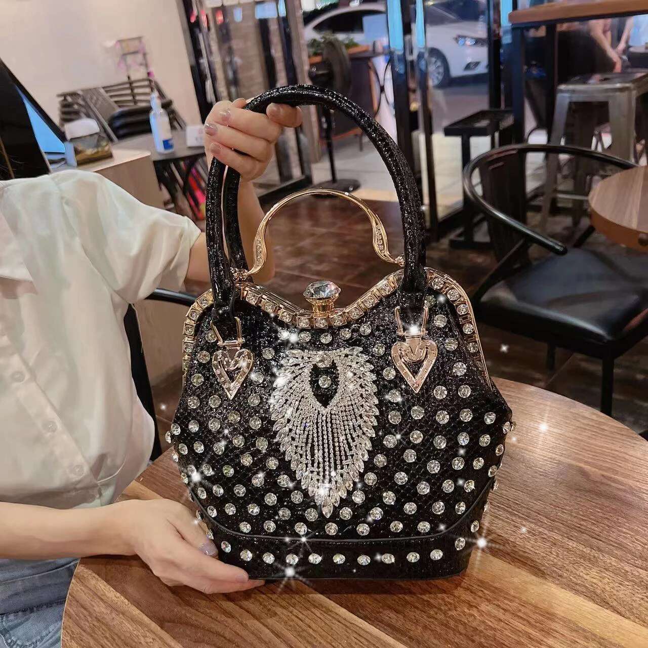 Cross-Body Bucket 2022 New High Sense Fashion Dia Inlaid Female Bag High-Grade Handbag Single Shoulder Ba