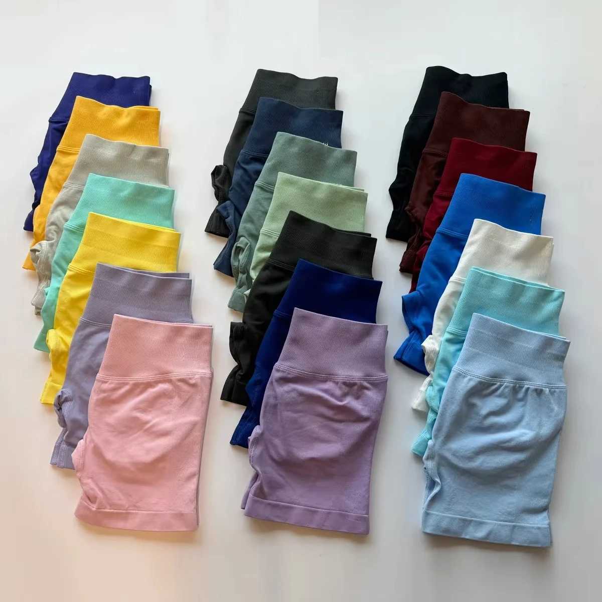 Impact shorts with low rib yoga shorts seamless patchwork Bum gym shorts training boots fitness bike shorts Y250412