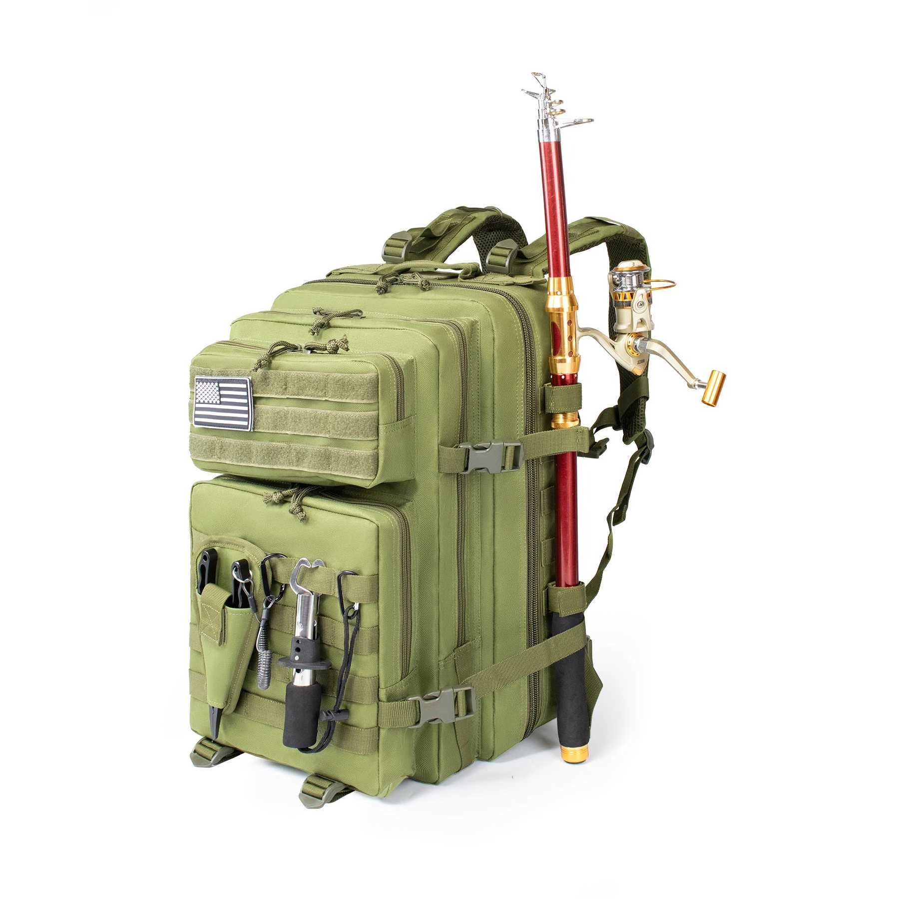 45L Fishing Hunting Bag Tactical Backpack Mens Travel Large Capacity Rucksacks Men Waterproof Outdoor Z250411