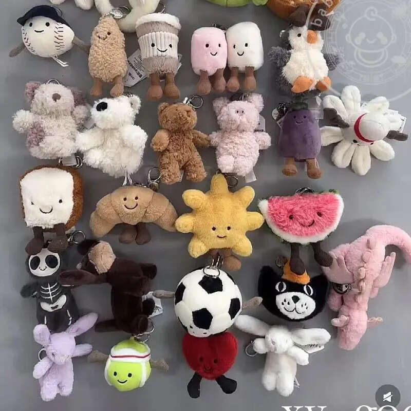Jelly Cat Cotton Candy Cute Soft Two Tone Keychain Bag Plush Accessories Doll Car Pendant Peanuts Jellycat keychain Christmas Gifts new 2025 41