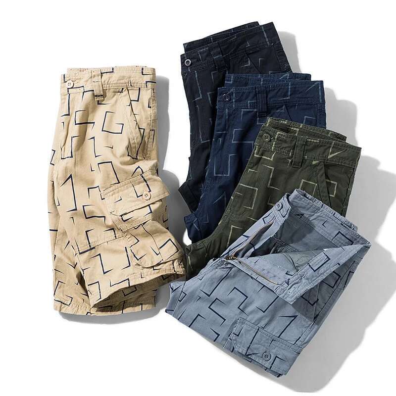 2021 Summer New Cotton Cargo Fashion Hot Casual Army Tactical Military Short Pants Loose Pocket Men Shorts