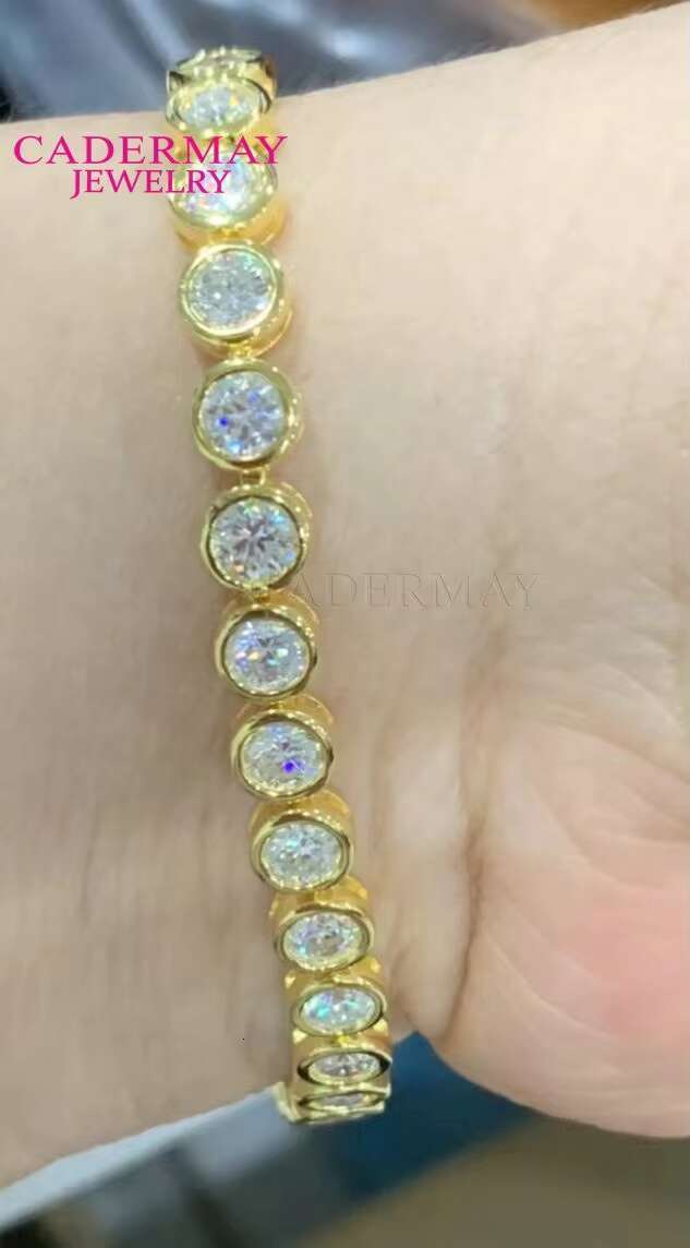 Bezel Moissanite Tennis Bracelet 925 Sterling Silver 3mm 4mm 5mm Trendy Hip Hop Jewelry Iced Out Diamond Tennis Bracelets
