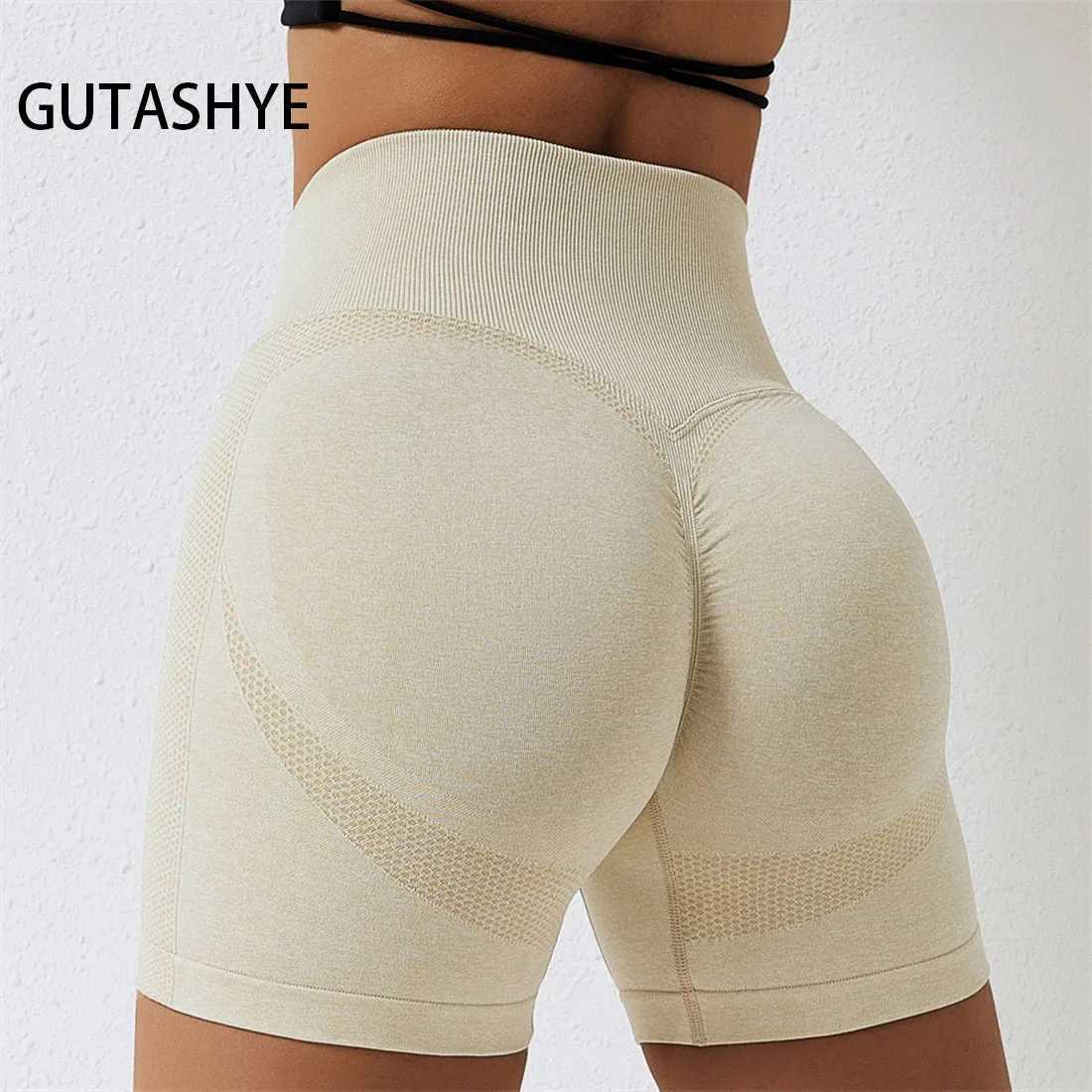 Seamless shorts high waisted push up training boots Scrunch hip cycling shorts yoga pants gym apparel womens sportswear Y250412