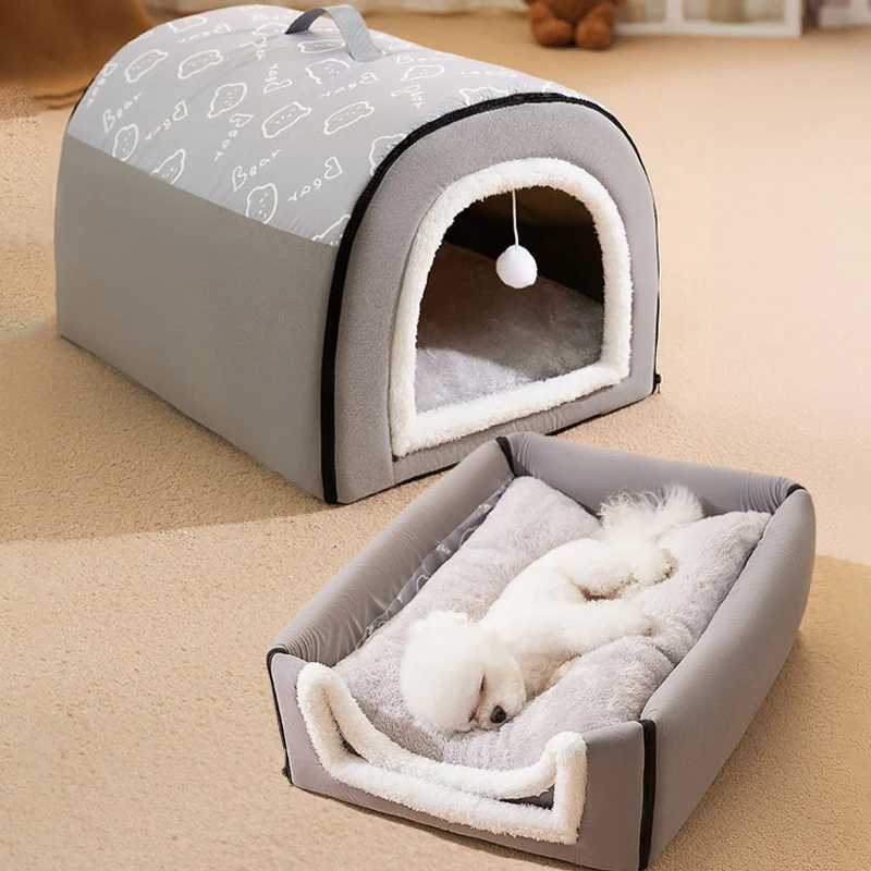 Warm dog house detachable pet bed suitable for small and medium-sized dogs cats soft non slip dogs kennels puppies Nestle pet supplies X250412