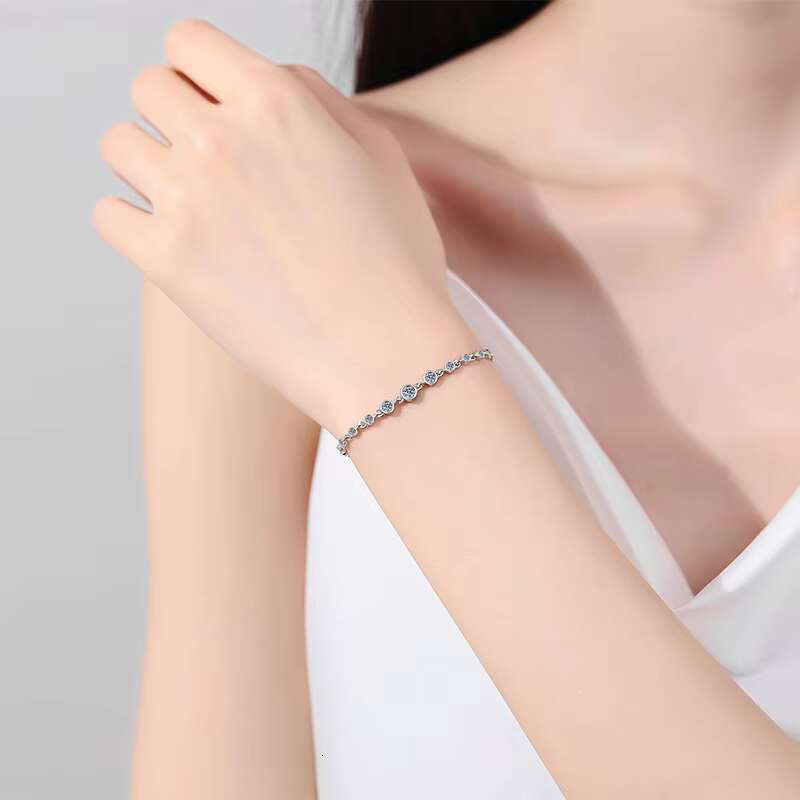 Wholesale 925 Silver Moissanite Bracelet for Women Gold Plated 0.87ct VVS Luxury Wedding Jewelry