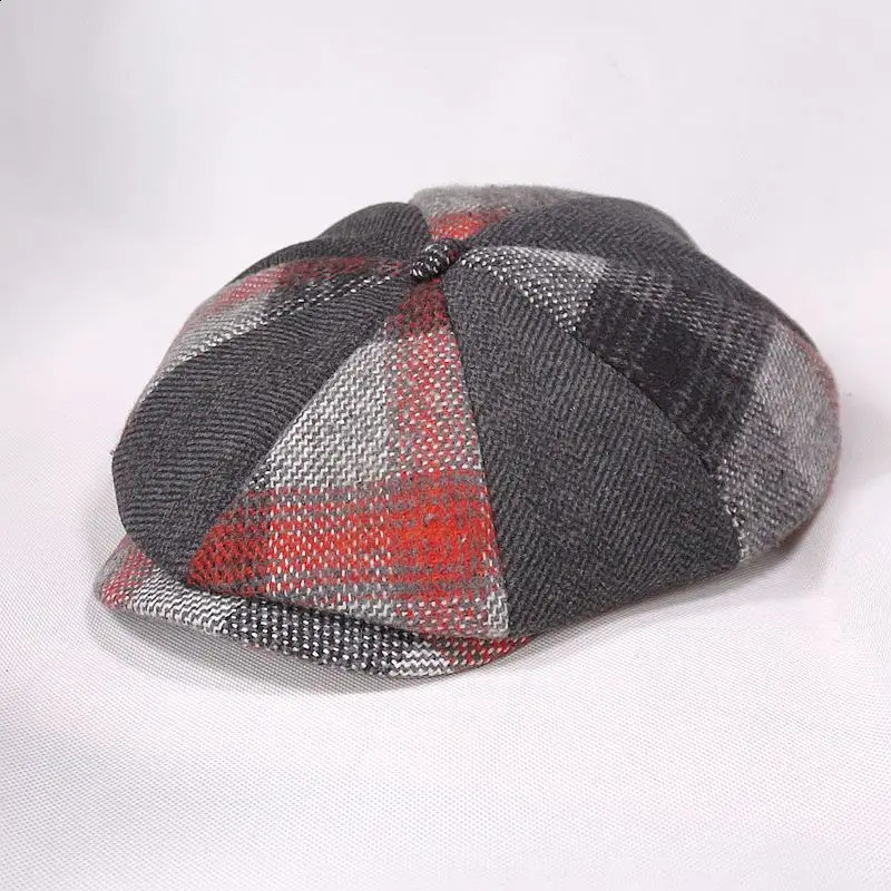 2024 Spring Autumn and Winter Octagonal Hat Women Wool Beret Dad Felt Ivy Cap Man Big Size sboy Caps M L XL 250403