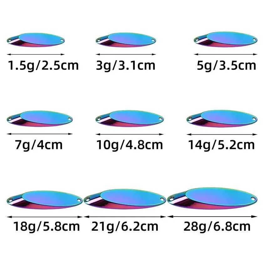 12pcs Metal Spinner Spoon Lures Trout Fishing Lure Hard Bait Sequins Paillette Artificial Baits Spinnerbait Fish Tools 1.5g-56g Z250411