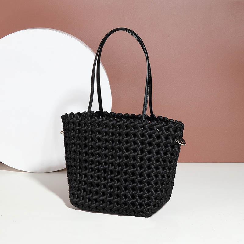 Summer New Woven Basket Fashion Elegant Handbag Trend Texture Design Every Single Shoulder Crossbody Bag Women