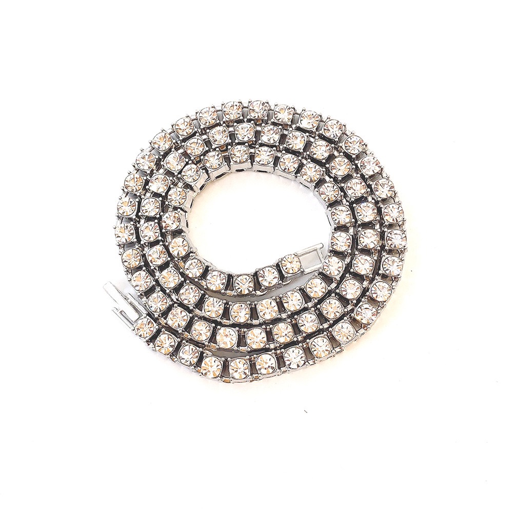 Hip Hop Inspired Moissanite Tennis Necklace with Durable Chain Perfect for Both Genders