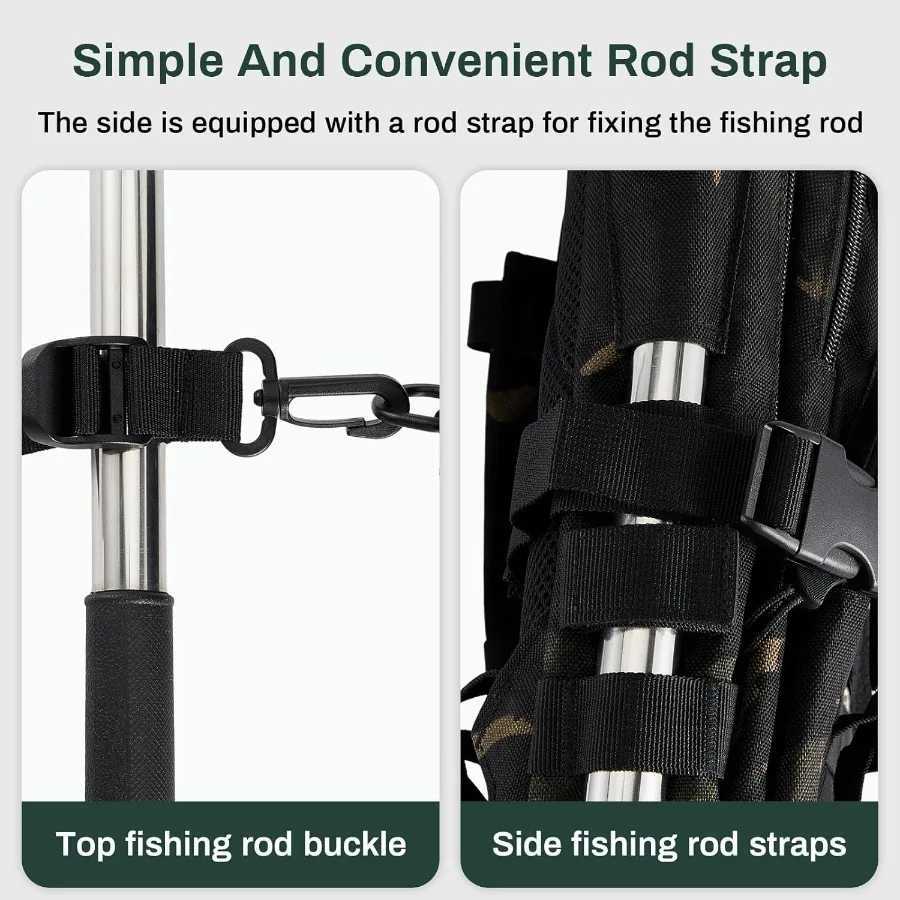 Fishing Tackle Backpack with Rod Holders and 4 Tackle Boxes Large Storage Fishing Bags Water Resistant Tackle Bag for Camping H Z250411