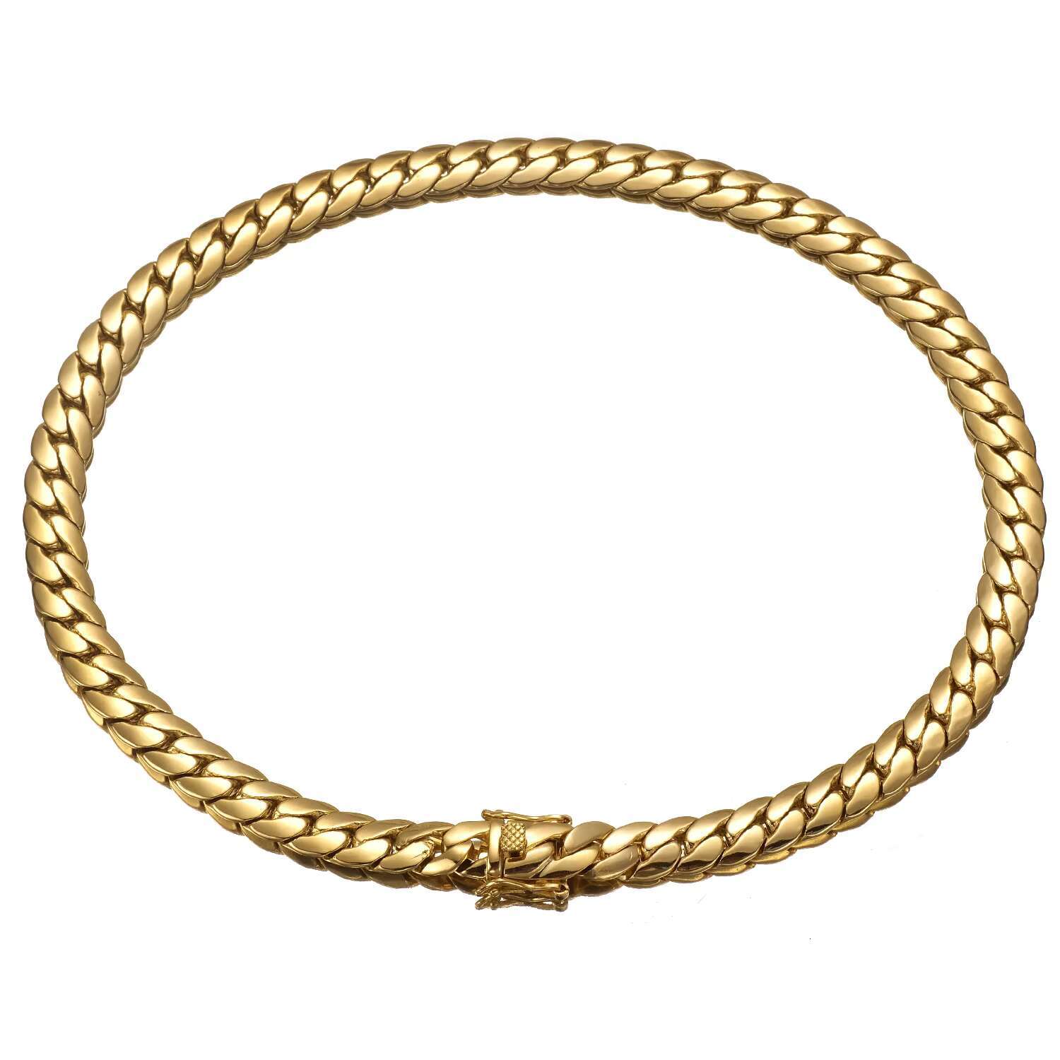 USA Trendy Bracelet Necklace Choker k Gold Cuban 6mm 8.8mm 9.6mm Miami Chain Unisex