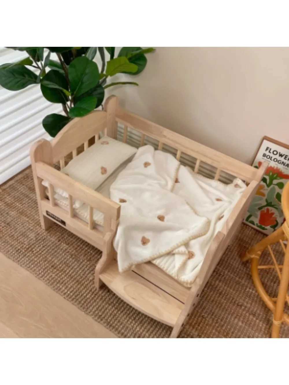Ins Pet Cat Dog Cotton Nest Mat Detachable Milk Blanket Bear Bed Spring and Autumn Three Piece Set X250412
