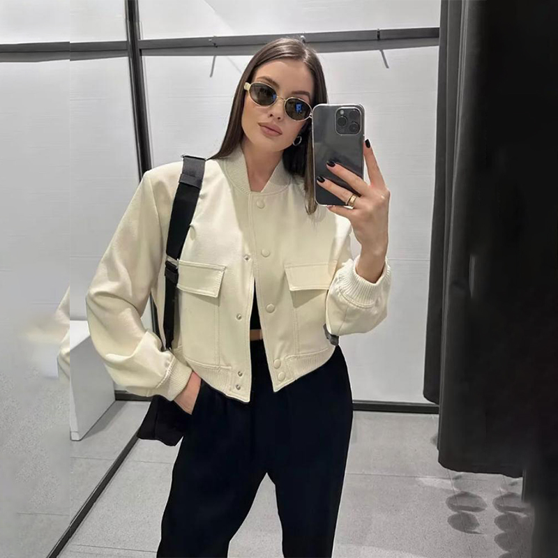 Women's Jackets--Women's Casual Jacket, Comfortable Loose Fashion Short Jacket-Nj-6862