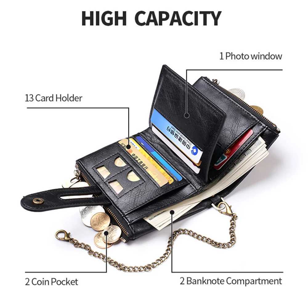 2021 new mens wallet name customized PU leather short card holder chain mens wallet high-quality mens wallet Z250411